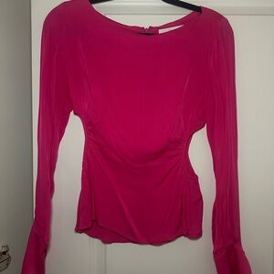 L'Academie Fuchsia Long Sleeve Blouse